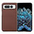 Luxury Leather Matte Finish and Plastic Back Cover Case BH2 for Google Pixel Fold 5G Brown