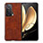 Luxury Leather Matte Finish and Plastic Back Cover Case BH2 for Huawei Honor Magic V 5G Brown