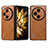 Luxury Leather Matte Finish and Plastic Back Cover Case BH21 for Oppo Find N3 5G Brown