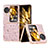 Luxury Leather Matte Finish and Plastic Back Cover Case BH23 for Oppo Find N3 Flip 5G Rose Gold