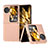 Luxury Leather Matte Finish and Plastic Back Cover Case BH27 for Oppo Find N3 Flip 5G Rose Gold