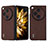 Luxury Leather Matte Finish and Plastic Back Cover Case BH4 for OnePlus Open 5G Brown