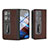 Luxury Leather Matte Finish and Plastic Back Cover Case BH4 for Oppo Find N2 5G Brown