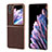 Luxury Leather Matte Finish and Plastic Back Cover Case BH4 for Oppo Find N2 Flip 5G Brown