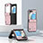 Luxury Leather Matte Finish and Plastic Back Cover Case BH4 for Samsung Galaxy Z Flip5 5G Pink