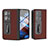 Luxury Leather Matte Finish and Plastic Back Cover Case BH5 for Oppo Find N2 5G Red Wine