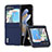 Luxury Leather Matte Finish and Plastic Back Cover Case BH5 for Samsung Galaxy Z Flip5 5G Blue