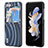 Luxury Leather Matte Finish and Plastic Back Cover Case BH6 for Samsung Galaxy Z Flip5 5G Blue