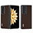 Luxury Leather Matte Finish and Plastic Back Cover Case BH7 for Huawei Honor Magic V2 5G Brown