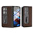 Luxury Leather Matte Finish and Plastic Back Cover Case BH7 for Oppo Find N2 5G Brown