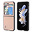 Luxury Leather Matte Finish and Plastic Back Cover Case BH7 for Samsung Galaxy Z Flip5 5G Gold