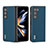 Luxury Leather Matte Finish and Plastic Back Cover Case BH7 for Samsung Galaxy Z Fold5 5G Blue