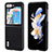 Luxury Leather Matte Finish and Plastic Back Cover Case BH9 for Samsung Galaxy Z Flip5 5G Black