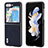 Luxury Leather Matte Finish and Plastic Back Cover Case BH9 for Samsung Galaxy Z Flip5 5G Blue