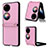 Luxury Leather Matte Finish and Plastic Back Cover Case BY1 for Huawei Pocket S Pink