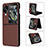 Luxury Leather Matte Finish and Plastic Back Cover Case BY1 for Oppo Find N3 Flip 5G