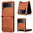 Luxury Leather Matte Finish and Plastic Back Cover Case BY1 for Samsung Galaxy Z Flip3 5G