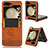 Luxury Leather Matte Finish and Plastic Back Cover Case BY2 for Samsung Galaxy Z Flip5 5G