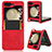 Luxury Leather Matte Finish and Plastic Back Cover Case BY2 for Samsung Galaxy Z Flip5 5G Red