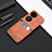 Luxury Leather Matte Finish and Plastic Back Cover Case BY4 for Huawei P60 Pocket Brown