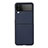 Luxury Leather Matte Finish and Plastic Back Cover Case C03 for Samsung Galaxy Z Flip4 5G Blue