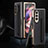 Luxury Leather Matte Finish and Plastic Back Cover Case C04 for Samsung Galaxy Z Fold3 5G