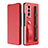 Luxury Leather Matte Finish and Plastic Back Cover Case C06 for Samsung Galaxy Z Fold4 5G Red