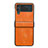 Luxury Leather Matte Finish and Plastic Back Cover Case C08 for Samsung Galaxy Z Flip4 5G