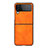 Luxury Leather Matte Finish and Plastic Back Cover Case C09 for Samsung Galaxy Z Flip4 5G Orange