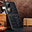 Luxury Leather Matte Finish and Plastic Back Cover Case DL2 for Huawei P60 Pocket Black