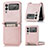 Luxury Leather Matte Finish and Plastic Back Cover Case H01 for Samsung Galaxy Z Flip3 5G