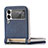 Luxury Leather Matte Finish and Plastic Back Cover Case H01 for Samsung Galaxy Z Flip3 5G