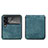 Luxury Leather Matte Finish and Plastic Back Cover Case H01 for Samsung Galaxy Z Flip4 5G