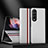 Luxury Leather Matte Finish and Plastic Back Cover Case H02 for Samsung Galaxy Z Fold3 5G