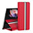 Luxury Leather Matte Finish and Plastic Back Cover Case H02 for Samsung Galaxy Z Fold3 5G Red