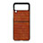 Luxury Leather Matte Finish and Plastic Back Cover Case H06 for Samsung Galaxy Z Flip3 5G Light Brown