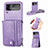 Luxury Leather Matte Finish and Plastic Back Cover Case H06 for Samsung Galaxy Z Flip4 5G Purple