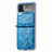 Luxury Leather Matte Finish and Plastic Back Cover Case H07 for Samsung Galaxy Z Flip4 5G Blue