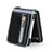 Luxury Leather Matte Finish and Plastic Back Cover Case JD3 for Samsung Galaxy Z Flip3 5G Blue