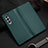 Luxury Leather Matte Finish and Plastic Back Cover Case L01 for Samsung Galaxy Z Fold3 5G Green