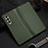 Luxury Leather Matte Finish and Plastic Back Cover Case L01 for Samsung Galaxy Z Fold3 5G Matcha Green