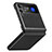 Luxury Leather Matte Finish and Plastic Back Cover Case L02 for Samsung Galaxy Z Flip3 5G Black