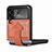 Luxury Leather Matte Finish and Plastic Back Cover Case L05 for Samsung Galaxy Z Flip3 5G