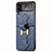 Luxury Leather Matte Finish and Plastic Back Cover Case L05 for Samsung Galaxy Z Flip3 5G Blue