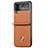 Luxury Leather Matte Finish and Plastic Back Cover Case L09 for Samsung Galaxy Z Flip3 5G