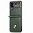 Luxury Leather Matte Finish and Plastic Back Cover Case L09 for Samsung Galaxy Z Flip3 5G Green