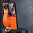 Luxury Leather Matte Finish and Plastic Back Cover Case LD1 for Oppo Find N3 Flip 5G Orange