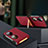 Luxury Leather Matte Finish and Plastic Back Cover Case LD2 for Huawei P50 Pocket Red