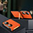 Luxury Leather Matte Finish and Plastic Back Cover Case LD2 for Huawei Pocket S Orange