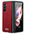 Luxury Leather Matte Finish and Plastic Back Cover Case LD2 for Samsung Galaxy Z Fold5 5G Red